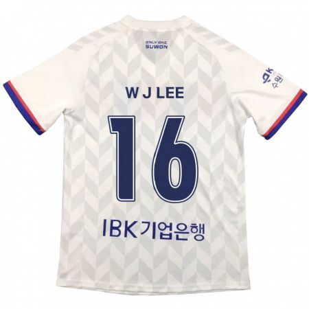 Kandiny Mujer Camiseta Jae-Won Lee #16 Blanco Azul 2ª Equipación 2024/25 La Camisa Chile