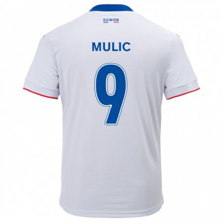 Kandiny Mujer Camiseta Fejsal Mulic #9 Blanco Azul 2ª Equipación 2024/25 La Camisa Chile