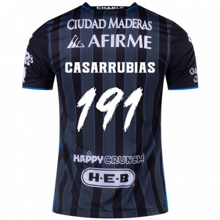 Kandiny Mujer Camiseta Aaron Casarrubias #191 Blanco Negro 2ª Equipación 2024/25 La Camisa Chile