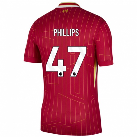 Kandiny Niño Camiseta Nathaniel Phillips #47 Rojo Amarillo Blanco 1ª Equipación 2024/25 La Camisa Chile