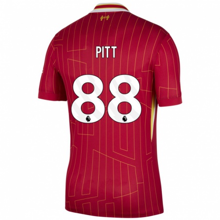 Kandiny Niño Camiseta Lucas Pitt #88 Rojo Amarillo Blanco 1ª Equipación 2024/25 La Camisa Chile