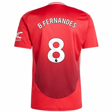 Kandiny Niño Camiseta Bruno Fernandes #8 Rojo Brillante 1ª Equipación 2024/25 La Camisa Chile