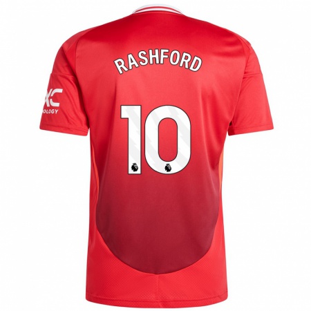 Kandiny Niño Camiseta Marcus Rashford #10 Rojo Brillante 1ª Equipación 2024/25 La Camisa Chile