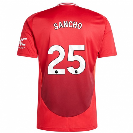 Kandiny Niño Camiseta Jadon Sancho #25 Rojo Brillante 1ª Equipación 2024/25 La Camisa Chile