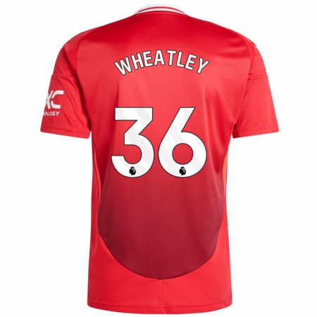 Kandiny Niño Camiseta Ethan Wheatley #36 Rojo Brillante 1ª Equipación 2024/25 La Camisa Chile