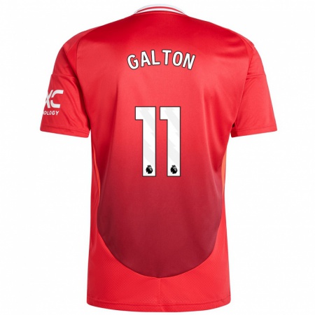 Kandiny Niño Camiseta Leah Galton #11 Rojo Brillante 1ª Equipación 2024/25 La Camisa Chile