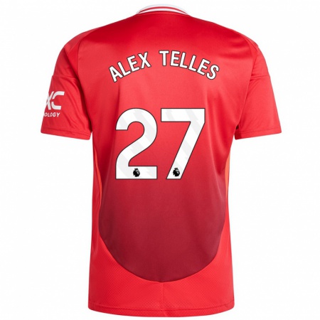 Kandiny Niño Camiseta Alex Nicolao Telles #27 Rojo Brillante 1ª Equipación 2024/25 La Camisa Chile