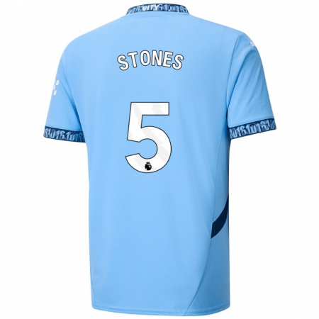 Kandiny Niño Camiseta John Stones #5 Azul Marino 1ª Equipación 2024/25 La Camisa Chile