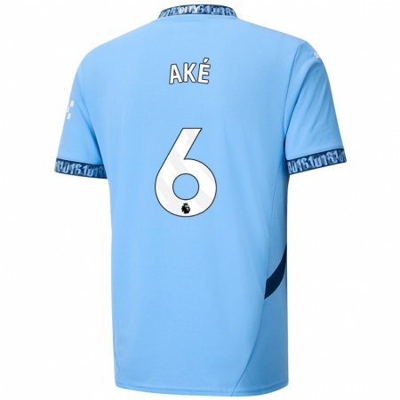 Kandiny Niño Camiseta Nathan Aké #6 Azul Marino 1ª Equipación 2024/25 La Camisa Chile