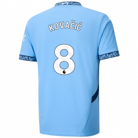 Kandiny Niño Camiseta Mateo Kovacic #8 Azul Marino 1ª Equipación 2024/25 La Camisa Chile