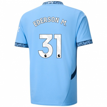 Kandiny Niño Camiseta Ederson #31 Azul Marino 1ª Equipación 2024/25 La Camisa Chile