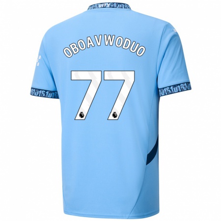 Kandiny Niño Camiseta Justin Oboavwoduo #77 Azul Marino 1ª Equipación 2024/25 La Camisa Chile