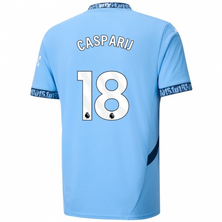 Kandiny Niño Camiseta Kerstin Casparij #18 Azul Marino 1ª Equipación 2024/25 La Camisa Chile