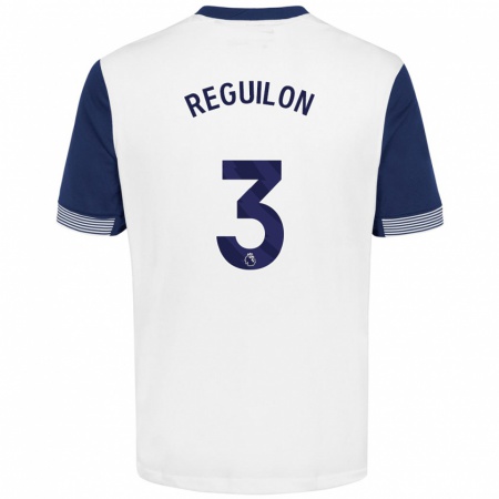 Kandiny Niño Camiseta Sergio Reguilón #3 Blanco Azul 1ª Equipación 2024/25 La Camisa Chile