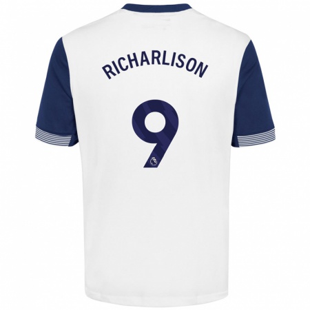 Kandiny Niño Camiseta Richarlison #9 Blanco Azul 1ª Equipación 2024/25 La Camisa Chile