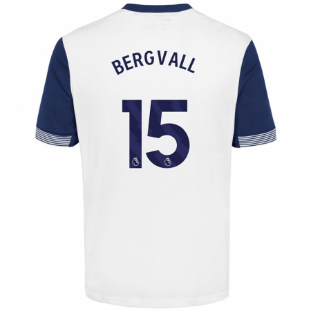 Kandiny Niño Camiseta Lucas Bergvall #15 Blanco Azul 1ª Equipación 2024/25 La Camisa Chile