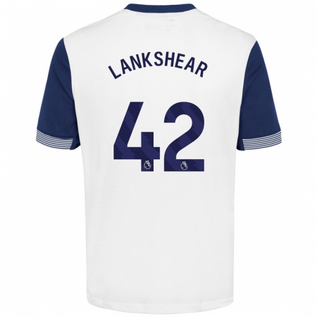 Kandiny Niño Camiseta Will Lankshear #42 Blanco Azul 1ª Equipación 2024/25 La Camisa Chile