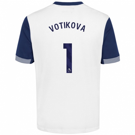 Kandiny Niño Camiseta Barbora Votíková #1 Blanco Azul 1ª Equipación 2024/25 La Camisa Chile