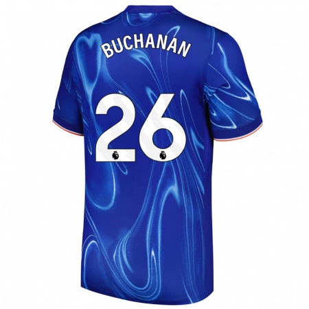 Kandiny Niño Camiseta Kadeisha Buchanan #26 Azul Blanco 1ª Equipación 2024/25 La Camisa Chile