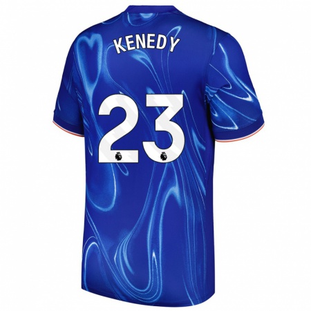 Kandiny Niño Camiseta Robert Kenedy #23 Azul Blanco 1ª Equipación 2024/25 La Camisa Chile