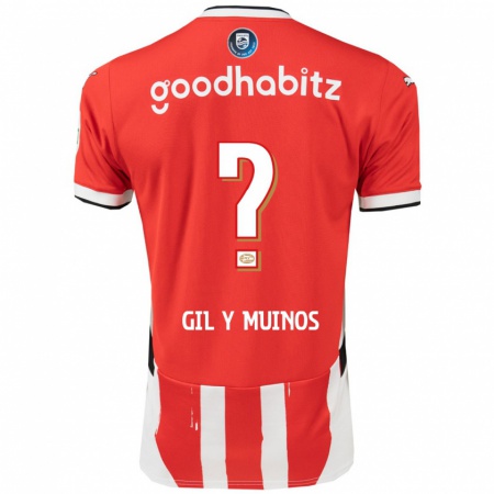 Kandiny Niño Camiseta Yaël Gil Y Muiños #0 Rojo Blanco 1ª Equipación 2024/25 La Camisa Chile