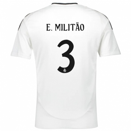 Kandiny Niño Camiseta Éder Militão #3 Blanco 1ª Equipación 2024/25 La Camisa Chile