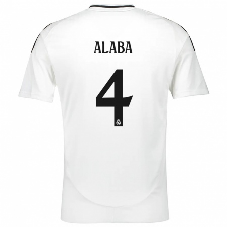 Kandiny Niño Camiseta David Alaba #4 Blanco 1ª Equipación 2024/25 La Camisa Chile