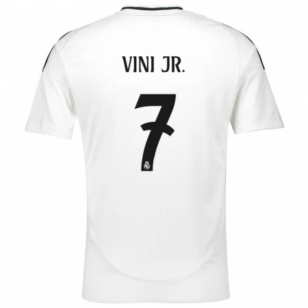 Kandiny Niño Camiseta Vinicius Junior #7 Blanco 1ª Equipación 2024/25 La Camisa Chile