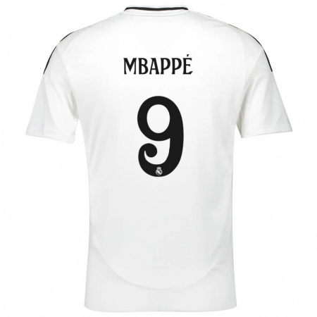 Kandiny Niño Camiseta Kylian Mbappé #9 Blanco 1ª Equipación 2024/25 La Camisa Chile