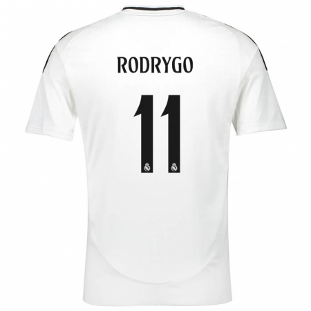 Kandiny Niño Camiseta Rodrygo #11 Blanco 1ª Equipación 2024/25 La Camisa Chile