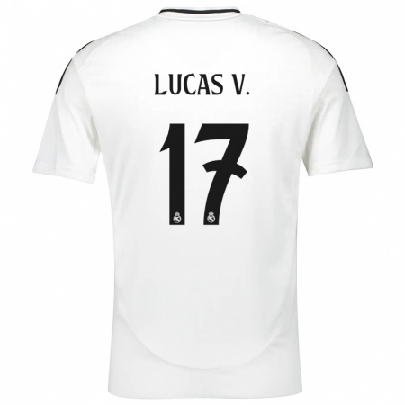 Kandiny Niño Camiseta Lucas Vázquez #17 Blanco 1ª Equipación 2024/25 La Camisa Chile