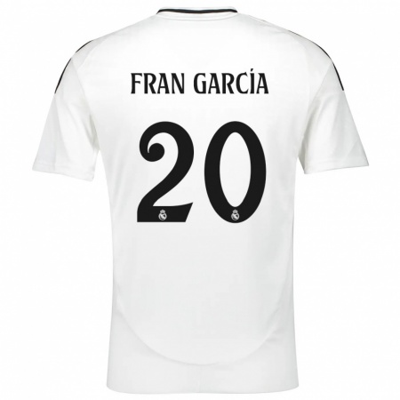 Kandiny Niño Camiseta Fran García #20 Blanco 1ª Equipación 2024/25 La Camisa Chile