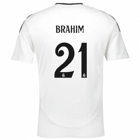 Kandiny Niño Camiseta Brahim Díaz #21 Blanco 1ª Equipación 2024/25 La Camisa Chile