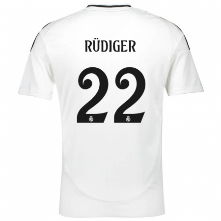 Kandiny Niño Camiseta Antonio Rüdiger #22 Blanco 1ª Equipación 2024/25 La Camisa Chile