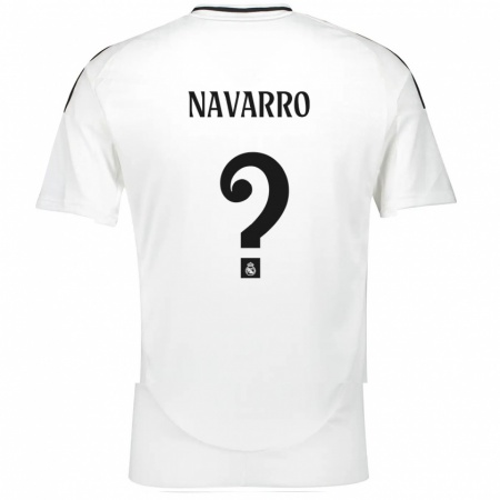 Kandiny Niño Camiseta Gonzalo Navarro #0 Blanco 1ª Equipación 2024/25 La Camisa Chile