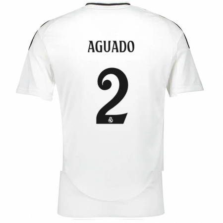 Kandiny Niño Camiseta Lorenzo Aguado #2 Blanco 1ª Equipación 2024/25 La Camisa Chile