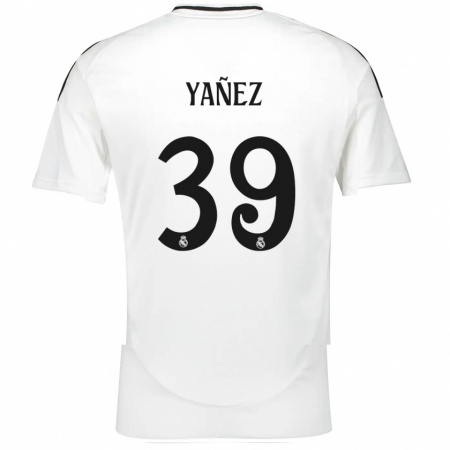 Kandiny Niño Camiseta Daniel Yañez #39 Blanco 1ª Equipación 2024/25 La Camisa Chile