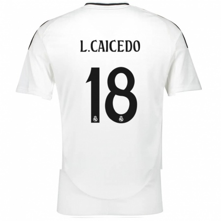 Kandiny Niño Camiseta Linda Caicedo #18 Blanco 1ª Equipación 2024/25 La Camisa Chile