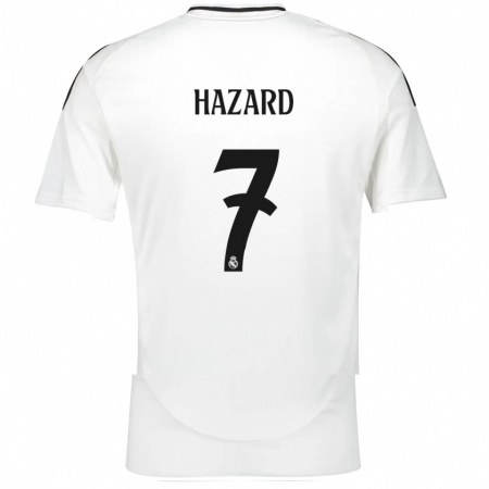 Kandiny Niño Camiseta Eden Hazard #7 Blanco 1ª Equipación 2024/25 La Camisa Chile