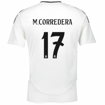 Kandiny Niño Camiseta Marta Corredera #17 Blanco 1ª Equipación 2024/25 La Camisa Chile