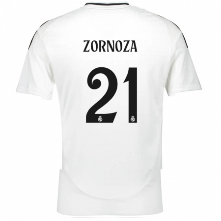 Kandiny Niño Camiseta Claudia Zornoza #21 Blanco 1ª Equipación 2024/25 La Camisa Chile