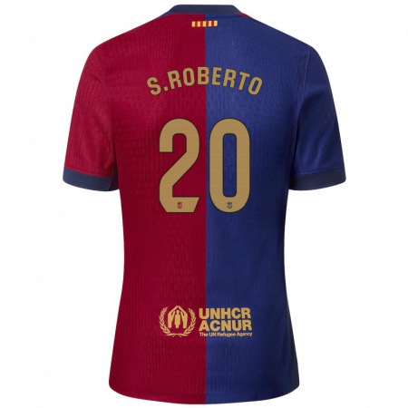 Kandiny Niño Camiseta Sergi Roberto #20 Azul Rojo 1ª Equipación 2024/25 La Camisa Chile