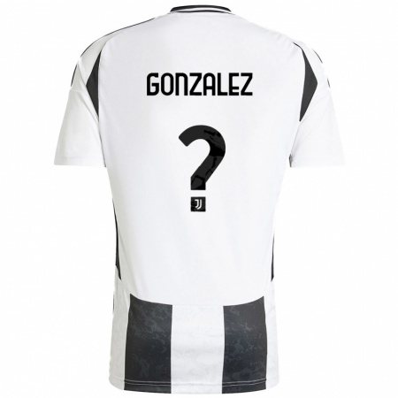 Kandiny Niño Camiseta Facundo González #0 Blanco Negro 1ª Equipación 2024/25 La Camisa Chile