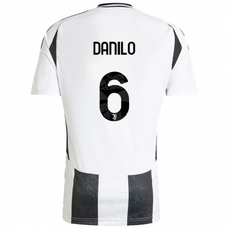 Kandiny Niño Camiseta Danilo #6 Blanco Negro 1ª Equipación 2024/25 La Camisa Chile