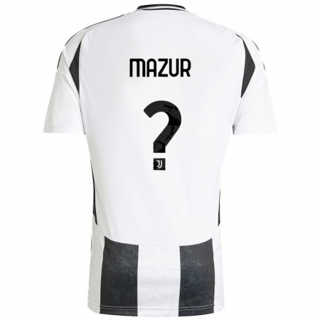 Kandiny Niño Camiseta Patryk Mazur #0 Blanco Negro 1ª Equipación 2024/25 La Camisa Chile