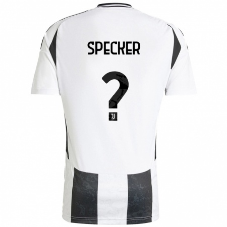 Kandiny Niño Camiseta Stefano Specker #0 Blanco Negro 1ª Equipación 2024/25 La Camisa Chile