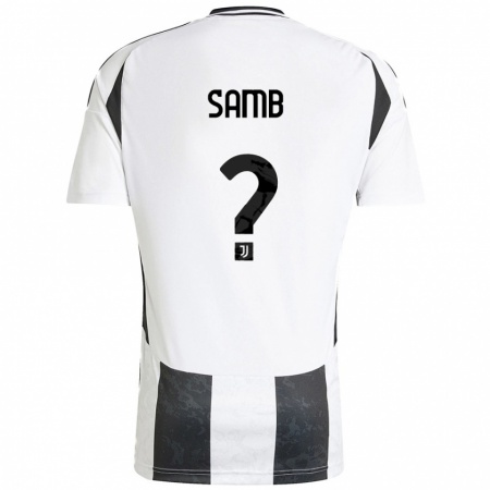 Kandiny Niño Camiseta Demba Samb #0 Blanco Negro 1ª Equipación 2024/25 La Camisa Chile