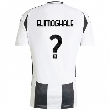 Kandiny Niño Camiseta Destiny Elimoghale #0 Blanco Negro 1ª Equipación 2024/25 La Camisa Chile