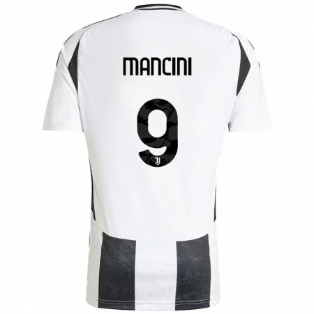 Kandiny Niño Camiseta Tommaso Mancini #9 Blanco Negro 1ª Equipación 2024/25 La Camisa Chile