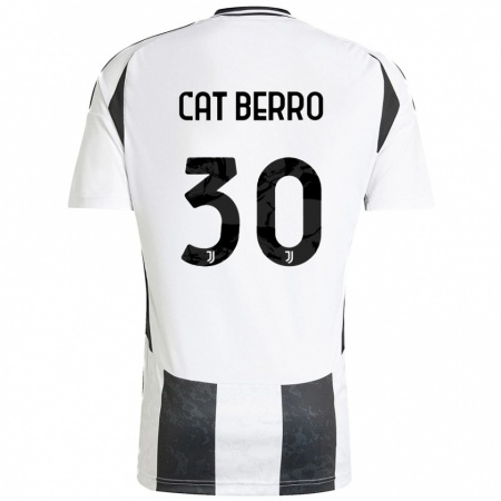 Kandiny Niño Camiseta Simone Cat Berro #30 Blanco Negro 1ª Equipación 2024/25 La Camisa Chile